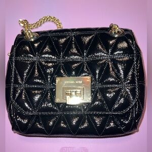Michael Kors black patent leather purse